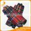 ladies cheapest short style pu and tweed gloves driving leather gloves