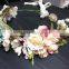 HL018 New Fashion Artificial tiara flower crown headband for wedding garland bridal headdress