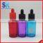 30ml Red Purple Pink Glass e Liquid Bottles With Child Tamperproof Cap
