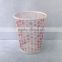 Office Small Metal Mesh Round waste bin colorful printed pattern Paper Trash Can