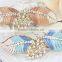 fashionable leaves shape alloy enamel crystal barrette