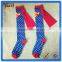 Fashion custom men jacquard superman boot socks/knee high crew socks with cape