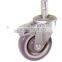 Swivel/Swivel Brake Solid Stem Castor Fitted with TPR Wheel, Flange Bearing