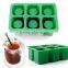6-Cup Ice Cubes Glass Square Silicone Mold Cool Shooters Tray Dessert Jelly Cups