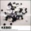 DIY handicraft making decorative white and black buttons