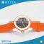 Fashion design orange color silicone band black dial watch women lady