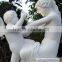 Marble Nude Woman Baby Statue White Marble Stone Hand Sculpture Carving