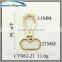 21mm polishing gold plated Lady's snap hook for handbag