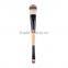 Hot sell wooden facial cleansing makeup double-ended cosmetic brush set make up wholesale
