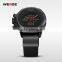 WEIDE Newest Male Clock Calendar Stainless Steel Case Black Leather Strap Relojes Men Quartz Wrist Tag Men Sports Watch WH3305