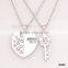 Crystal Heart Key Silver Plated Couple Necklace For Valentine's Day Girlfriend