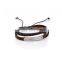 Hot Sale Multi Layer Leather Bracelet Customized Engraved Personalized Bracelet Adjustable Leather Bangle