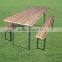 high quality wood top steel leg beer table sets wholesale