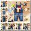 2015 fashion Color Fade Proof children girls denim bib overalls