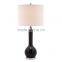 Factory wholesale ceramic home decoration table lamps for reading for hotel design with fabric shade