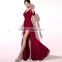 Latest Design Sleeveless Woman Long Elegant Evening Dresses Hot Sale Deep V Backless Sexy Woman Long Elegant Evening Dresses