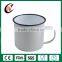 Wholesale Cheap White Custom logo enamel cup/mug with customized decal