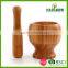 Custom Bamboo Garlic Pot and Tool,wood Mortar Pestle