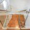 Doube Stringer, Glass Stair Railing, Metal Wood Stairway