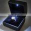 Velvet jewel package box for necklace with LED lighter