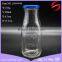 Factory Outlet milk bottle Fancy clear glass bottle Fruit juice glass bottle