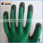 BSSAFETY wholesale green nylon polyester nitrile coated work glove