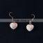 Drop earrings with heart charm for anniversary