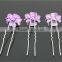 Wedding Bridal Party Alloy Flower Crystal Hair Pins Clips Bridesmaid Hairpin