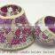 PINK mosaic colored glass candle holders