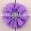 fabric chiffon flower with rhinestone in center for kids hair accessories