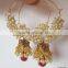 pearl hoop bollywood gold tone dangler jhumka EARRINGS
