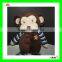 LE B32 Beanie soft baby monkey dark brown sweater animal knit toy