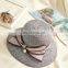 Summer Fashion Bowknot Pearl Straw Hat Straw Plaited Article Outdoors Sunshade Hat