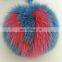 Fur pom pom keychain whole fox fur accessory alphabet bag charm