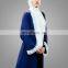New Style Fashionable OEM Muslim Women Long Overcoat Navy Blue Open Front Abaya Kimono Ethnic Lace Cardigan