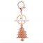 Stock Christmas Trees Rhinestone Metal Promotion Gift Keychain