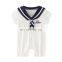 Sailor suit style navy and white color short sleeve Jumpsuit baby boy Daily Wear romper wholesale