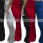 Meren Verado Retro Two Color Patchwork Women Wide Leg High Waist Bell-bottoms Flare Pants Trousers Draped Jogger Sweatpants