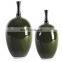 High Temperature Deep Green Mirror Reflections Glossy Glazed Porcelain Vase