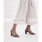 Ladies fancy and latest snake print med chunky heels design ankle strap women sandals shoes (sandalias mujer)