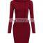 Factory supplies 2021 Christmas autumn and winter Amazon hot sale European and American women's solid color long-sleeved dresses