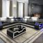 Fashion LED Light Genuine Leather Modern Sofa set Home Furniture Living Room Sofas