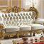 European updated style Solid wood royal antique sofa set furniture pure leather living room sofas