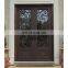 Modern decorative wrought iron front patio double entry doors