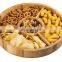 Customized Cheap Natural Bamboo Food Serving Tray 4 Compartment Fruit Plates