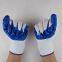 13 gauge white polyester knitted blue nitrile palm coated safety work gloves