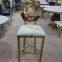 2024 Hotel Wedding white pu leather Silver Stainless Steel Bar Stool for event used