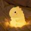 Dinosaurs LED Night Lamp Cartoon Silicone USB Rechargeable Sleeping light Touch Sensor Timing Bedroom Bedside Lamp For Kid Gift