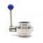 Food Grade Stainless Steel Butterfly Valve Welded Manual Sanitary Welding Powder Butterfly Valve for Milk Tank