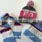 Children kintted winter hat with sequins fringe scarf gloves 3pc set